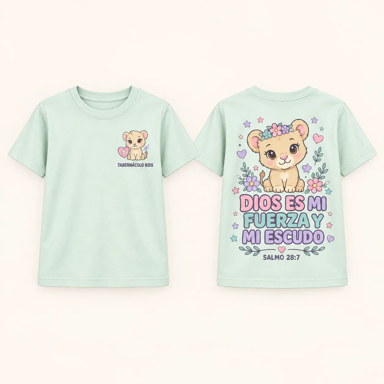 Camiseta infantil Dios es mi fuerza y mi escudo